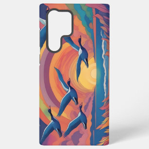 Gänse über dem Strand bei Sonnenaufgang Samsung Galaxy Hülle