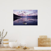 Gänse über Glacier Lake bei Sunset Poster (Küche)