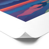 Gänse über Wasser bei Sonnenaufgang Poster (Ecke)