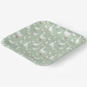 Gänse und Bohnen grün Pappteller (Gewinkelt)