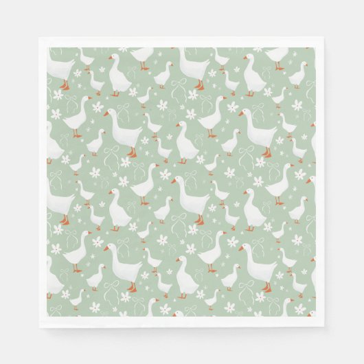 Gänse und Buggrün Serviette (Vorderseite)