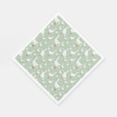 Gänse und Buggrün Serviette (Ecke)