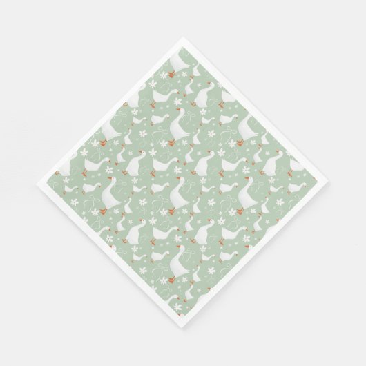 Gänse und Buggrün Serviette (Ecke)