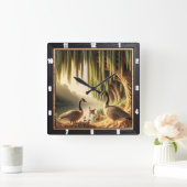 Gänse und Enten Quadratische Wanduhr (Zuhause)