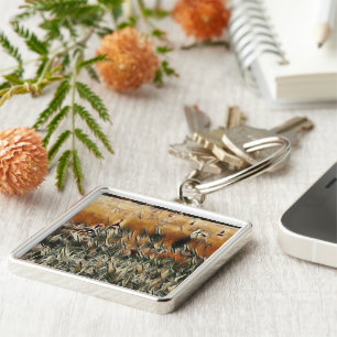 Gänse und Enten streifen durch die Kunst Schlüsselanhänger