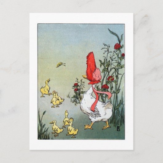 Gänse und Goslings Postkarte (Vorderseite)