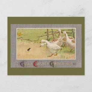 Gänse und Küken Vintage Ostern Feiertagspostkarte