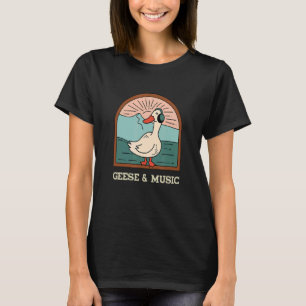 Gänse und Musiknoten Musiker Niedlich Gänseklemme T-Shirt