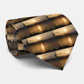 Gänse und Pfirsichuntergang Krawatte (Gerollt)