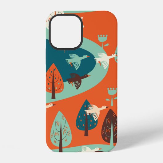 Gänse und Wald iPhone Hülle (Rückseite)