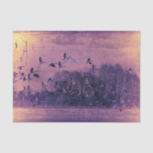 Gänse Vintage Antik Lila Textur Sonnenuntergang Seidenpapier