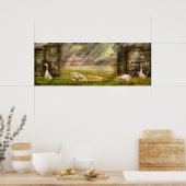 Gänse - Vögel eines Feather Panoramas Poster (Küche)