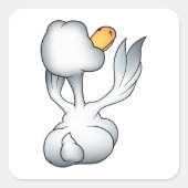 Gänse von hinten quadratischer aufkleber (Vorderseite)