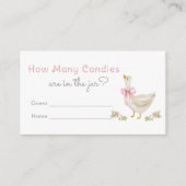 Gänse Wie viele Bonbons rosa Spiel Begleitkarte (Vorderseite)