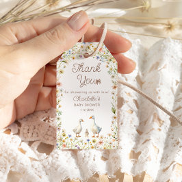 Gänse Wildblume Baby Dusche Vielen Dank Tag Geschenkanhänger