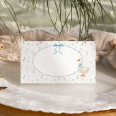 Gänse Wildblume Blue Bow Baby Dusche Platzkarte