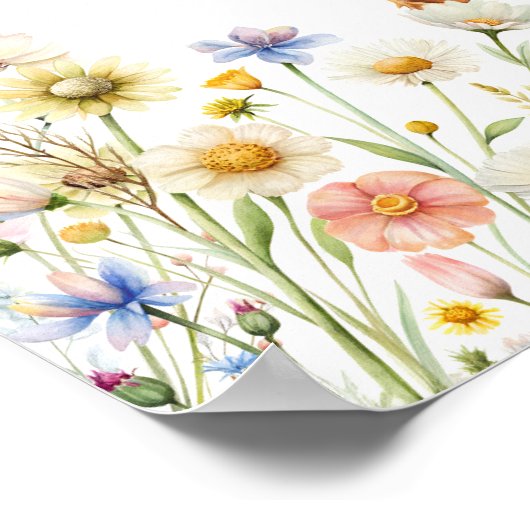 Gänse Wildblume Boho Kinderdusche Willkommen Poster (Ecke)