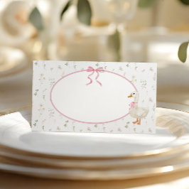 Gänse Wildblume Pink Bow Baby Dusche Platzkarte