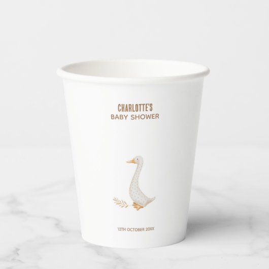 GänseBaby-Dusche Pappbecher (Vorderseite)