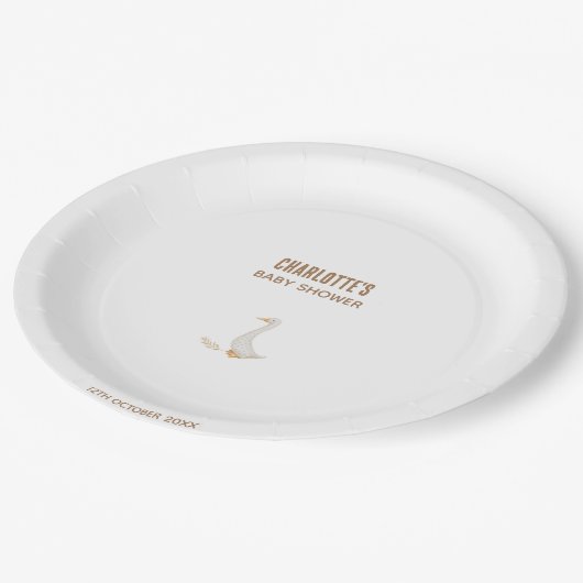 GänseBaby-Dusche Pappteller (Schrägansicht)