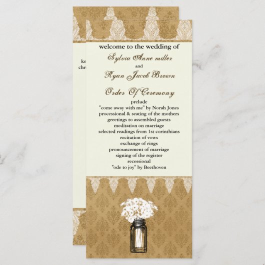 Gänsebläser, Hochzeitsprogramm Programm (Vorne/Hinten)