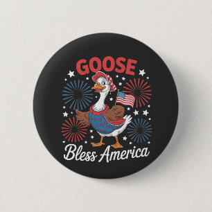 Gänsebless Amerika Gänsevögel 4. Juli Button