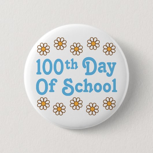 Gänseblümchen-100. Tag des Schullehrer-Geschenks Button (Vorderseite)