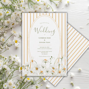 Gänseblümchen Aquarell Vintage Hochzeit Einladung
