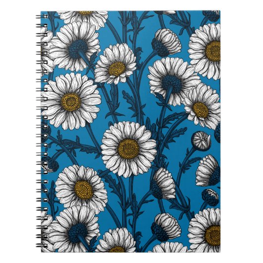 Gänseblümchen auf Blau Notizblock (Vorderseite)