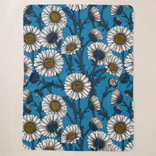Gänseblümchen auf Blau Sherpadecke