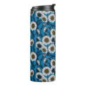 Gänseblümchen auf Blau Thermosbecher (Nach links gedreht)