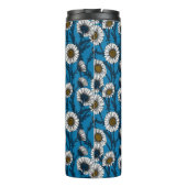 Gänseblümchen auf Blau Thermosbecher (Rückseite)