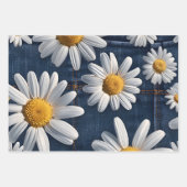 Gänseblümchen auf blauem Denim-Geburtstag  Geschenkpapier Set (Vorderseite 3)