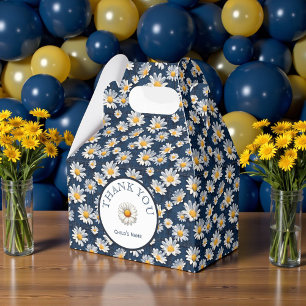 Gänseblümchen auf blauem Denim-Geburtstag  Geschenkschachtel