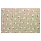 Gänseblümchen auf braunem Karo (großer Maßstab) Stoff (Fat Quarter (45,7 x 55,9 cm))