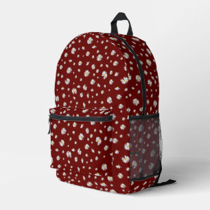 Gänseblümchen auf dunkelrotem KiniArt Bedruckter Rucksack
