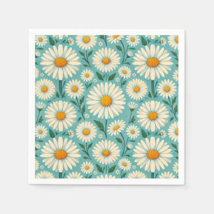 Gänseblümchen auf einem weichen blauen Hintergrund Serviette