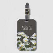 Gänseblümchen auf Grau Gepäckanhänger (Vorderseite Vertikal)