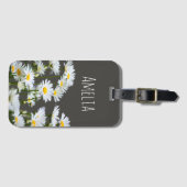 Gänseblümchen auf Grau Gepäckanhänger (Vorderseite (Horizontal))