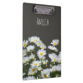Gänseblümchen auf Grau Personalisiert Klemmbrett (Rechts)