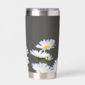 Gänseblümchen auf Grau Personalisiert Thermobecher (Rückseite)