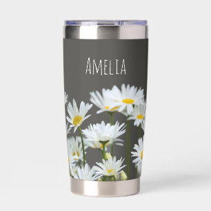 Gänseblümchen auf Grau Personalisiert Thermobecher