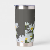 Gänseblümchen auf Grau Personalisiert Thermobecher (Rechts)