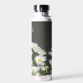 Gänseblümchen auf Grau Personalisiert Trinkflasche (Links)