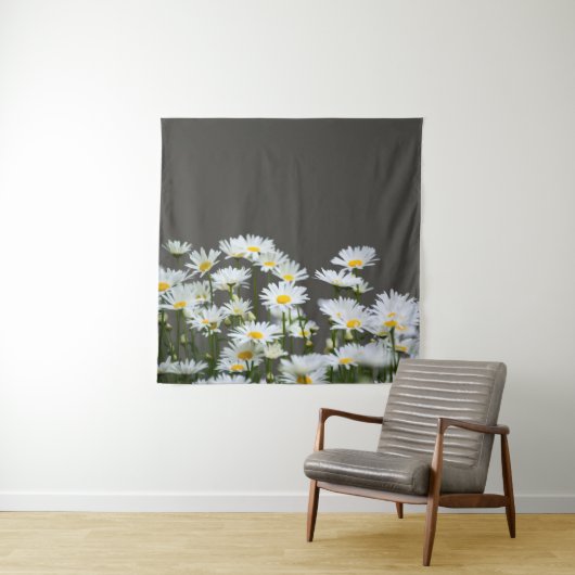 Gänseblümchen auf Grau Wandteppich (Beispiel)