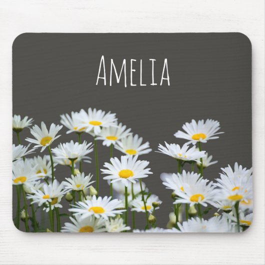 Gänseblümchen auf grauem personalisiertem mousepad (Vorne)