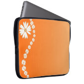 Gänseblümchen auf orange Laptop-Computer Hülse Laptopschutzhülle (Vorne Rechts)