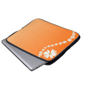 Gänseblümchen auf orange Laptop-Computer Hülse Laptopschutzhülle (Vorne Knopf)