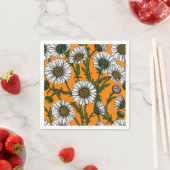 Gänseblümchen auf Orange Serviette (Beispiel)