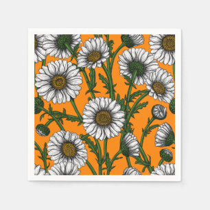 Gänseblümchen auf Orange Serviette